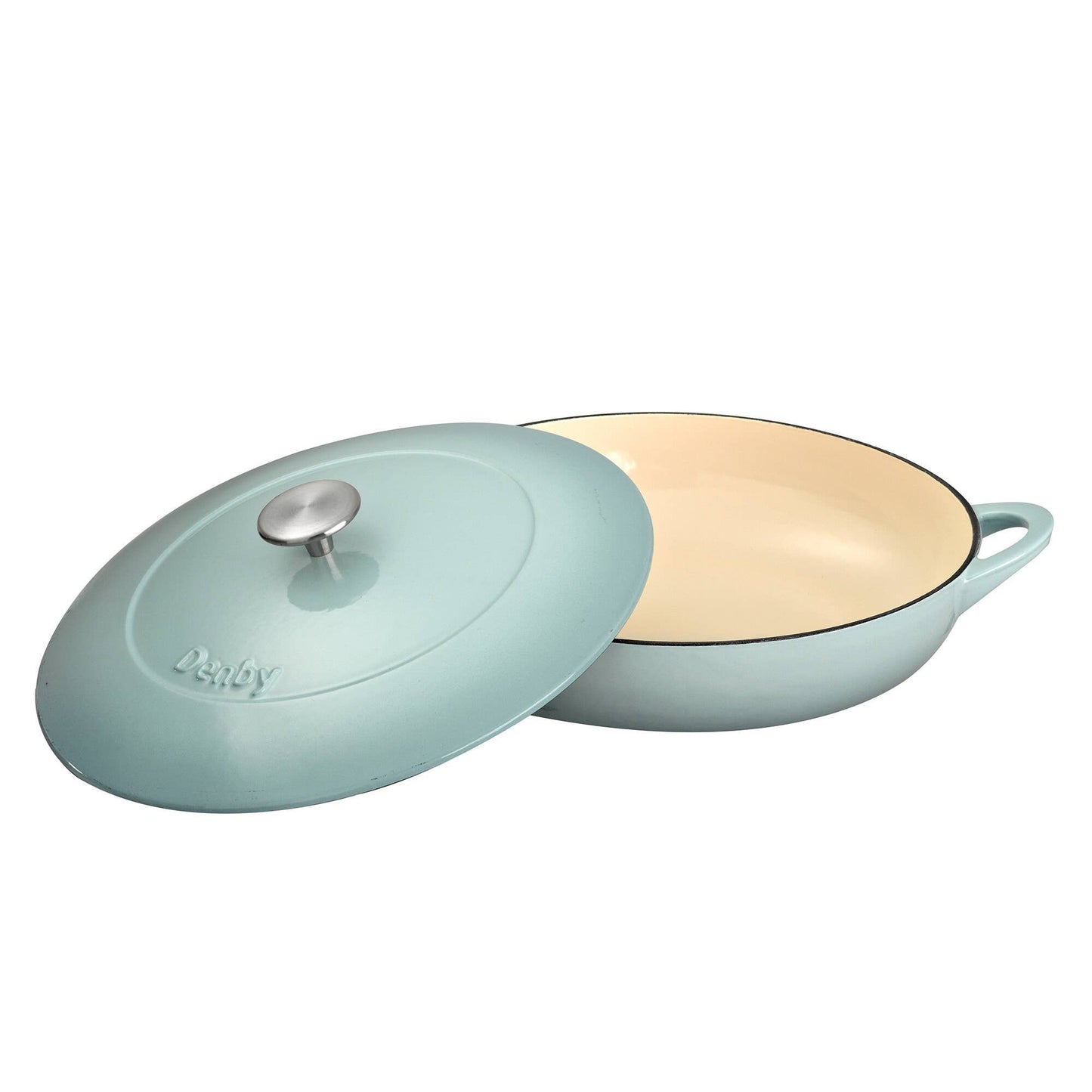 DENBY PAVILION CAST IRON 30CM SHALLOW CASSEROLE