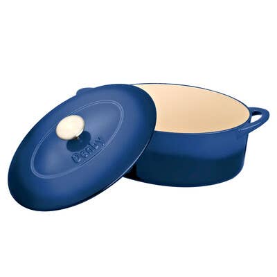 Denby Cobalt Cast Iron 28cm Oval Casserole Dish
