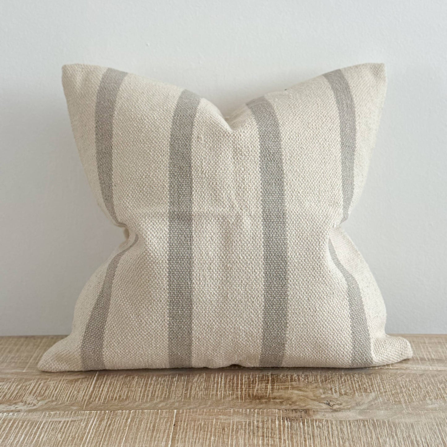 India Luxe Cotton Cushion Cover 45×45 – Grey Stripe