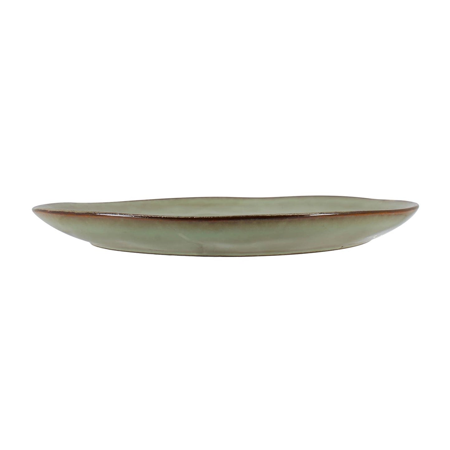 27.5cm green stoneware dinner plate BARBADE