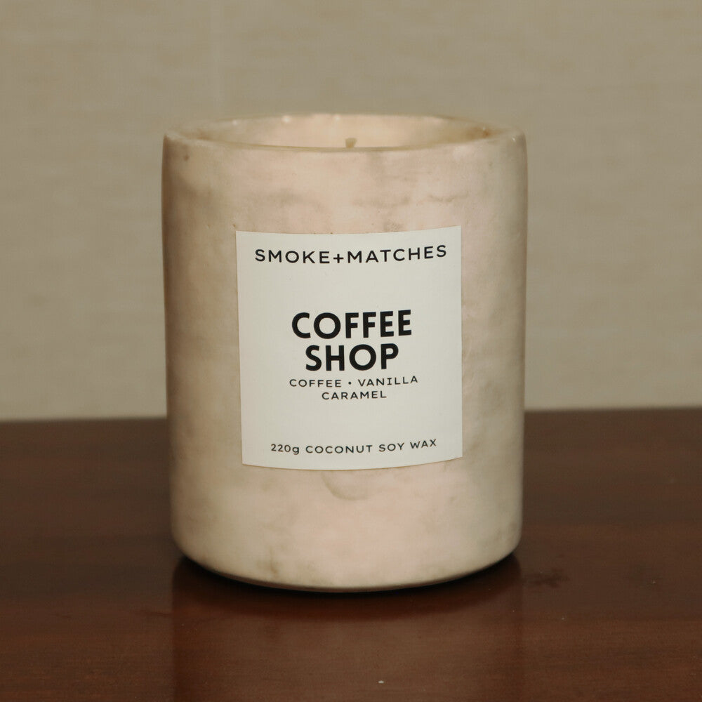 Smoke & Matches Coffee Shop Stone 220g Candle Jar