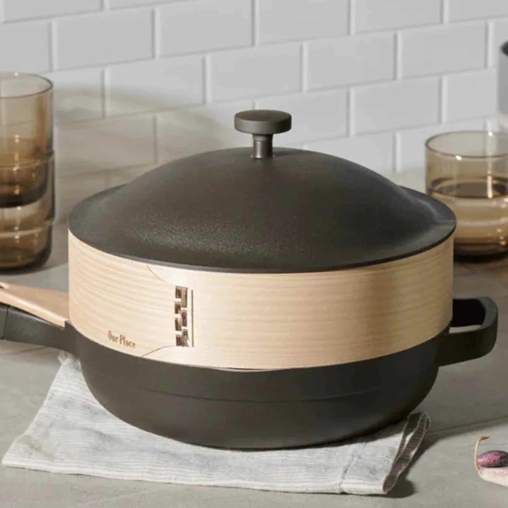 Always Pan Spruce Steamer with chopsticks