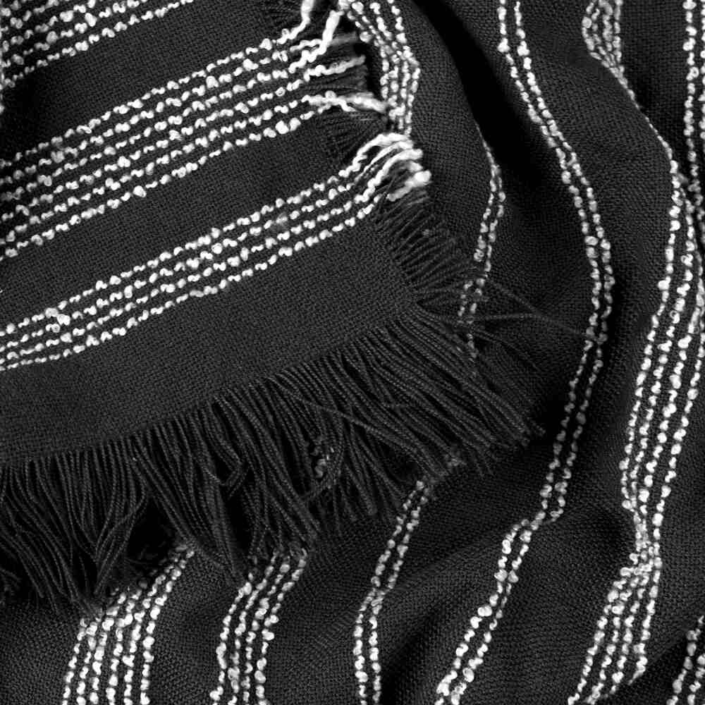 Jour Linear Woven Throw - Noir