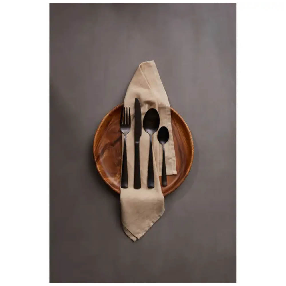 Cutlery Set Wide Matt Black Finish - 16 Piece