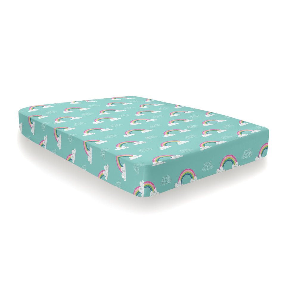 Rainbow Unicorn Multi Colour Fitted Sheet - Single