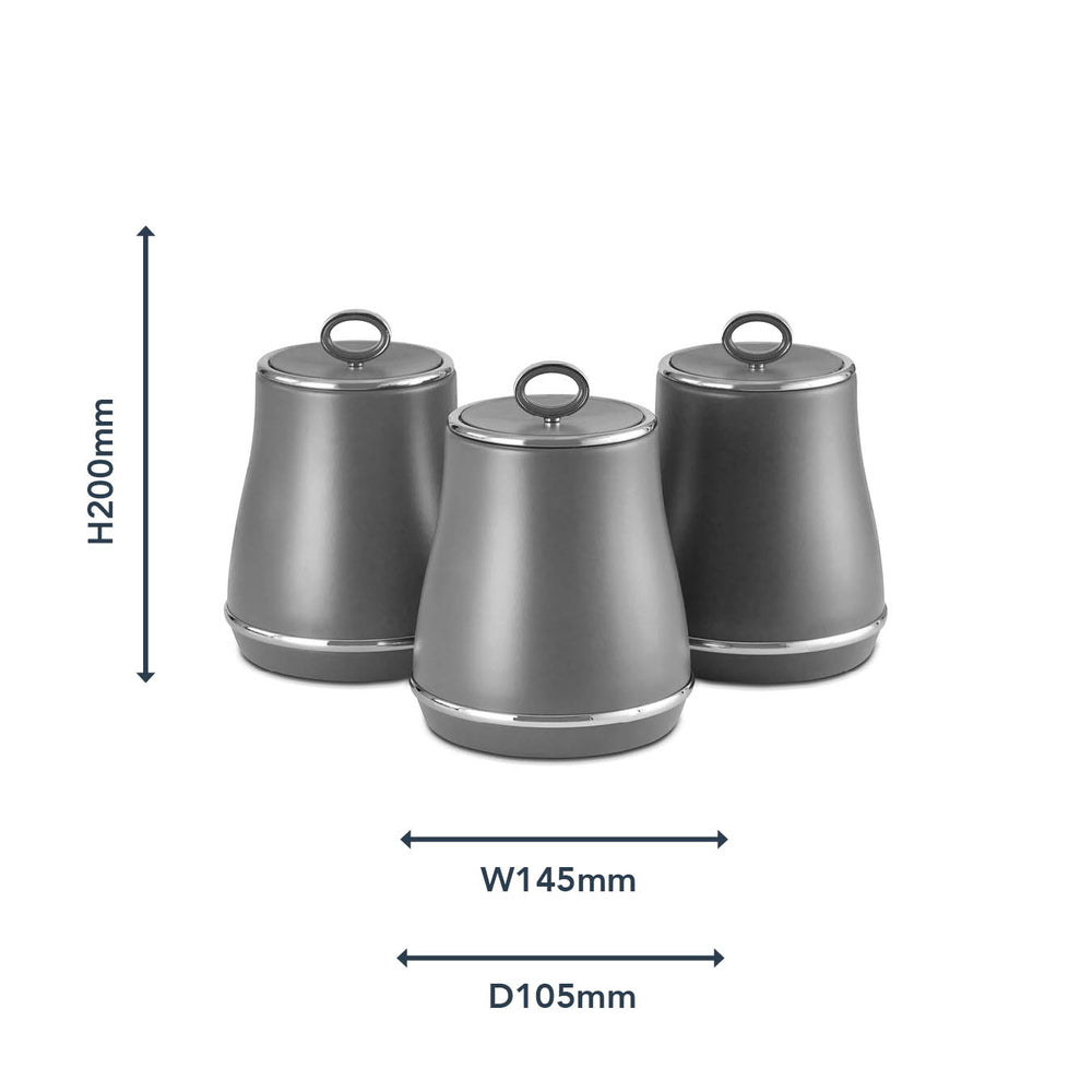 Tower Renaissance Retro 3 Piece Canister Set- Grey