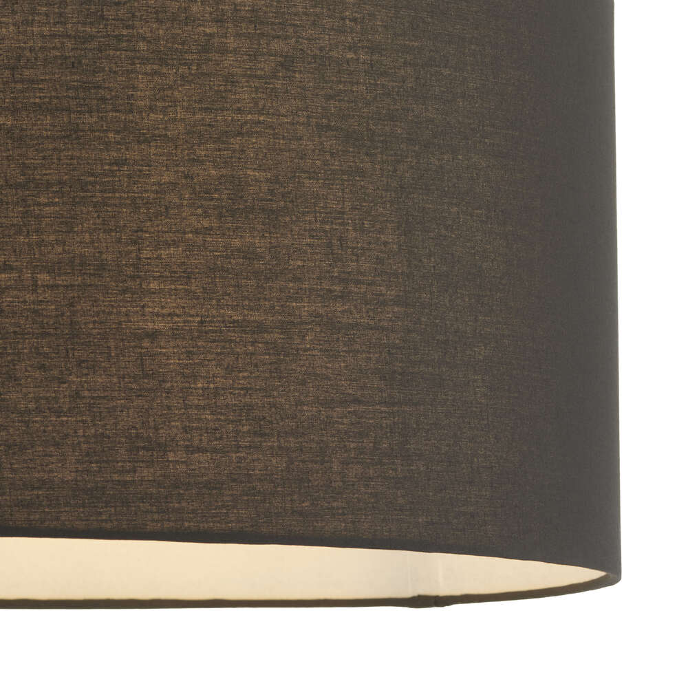 Rolled Edge Cylinder Lampshade Black 50cm