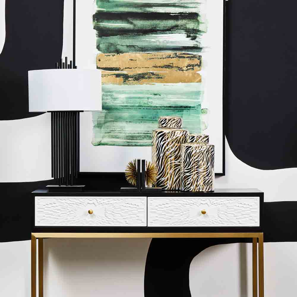 Impero Table Lamp With White Linen Shade