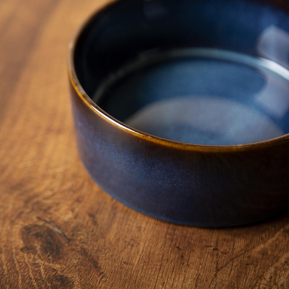 Scruffs Reactive Glaze Food Bowl - Midnight Blue