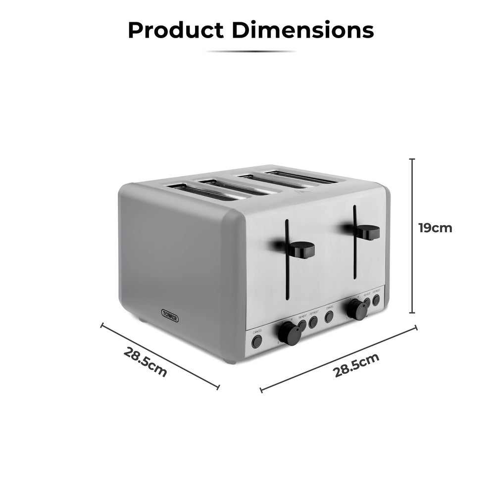 Tower Sera 4 Slice Toaster- Grey