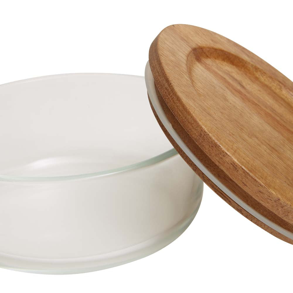 Freska Glass Container with Acacia Lid 300ml