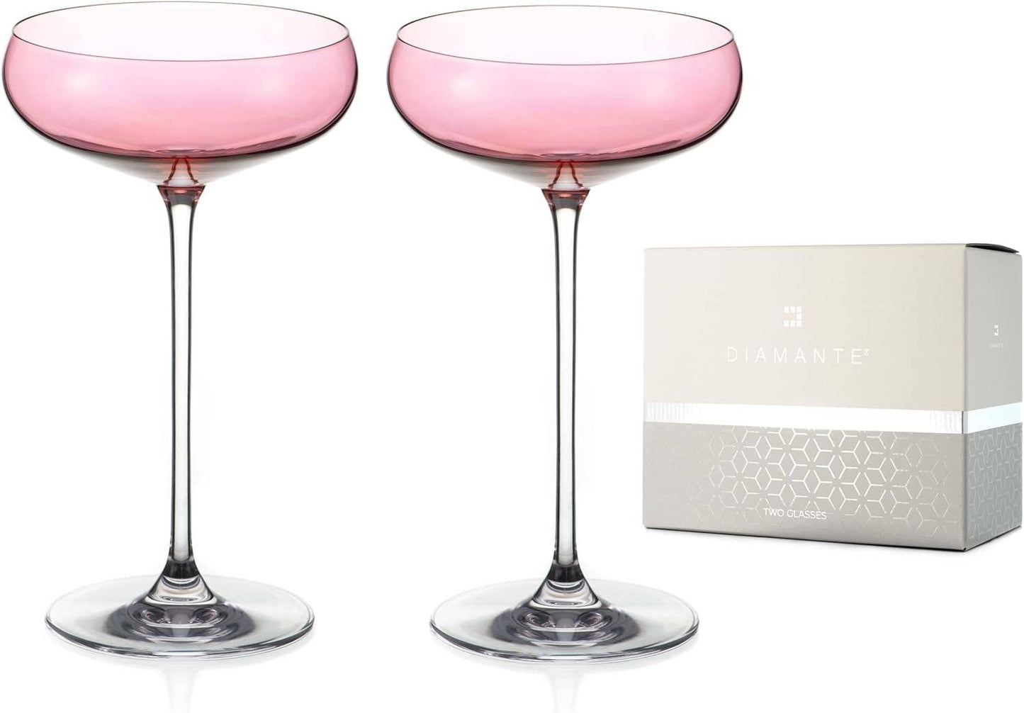 DIAMANTE Pink Champagne Cocktail Saucer