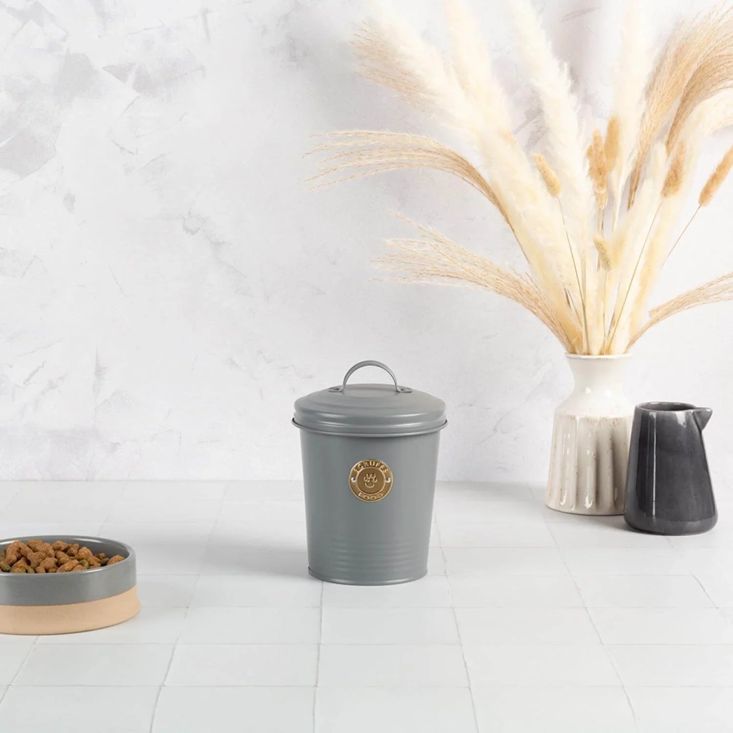 Scruffs Cantina 2L Steel Storage Pet Treat Canister - Grey