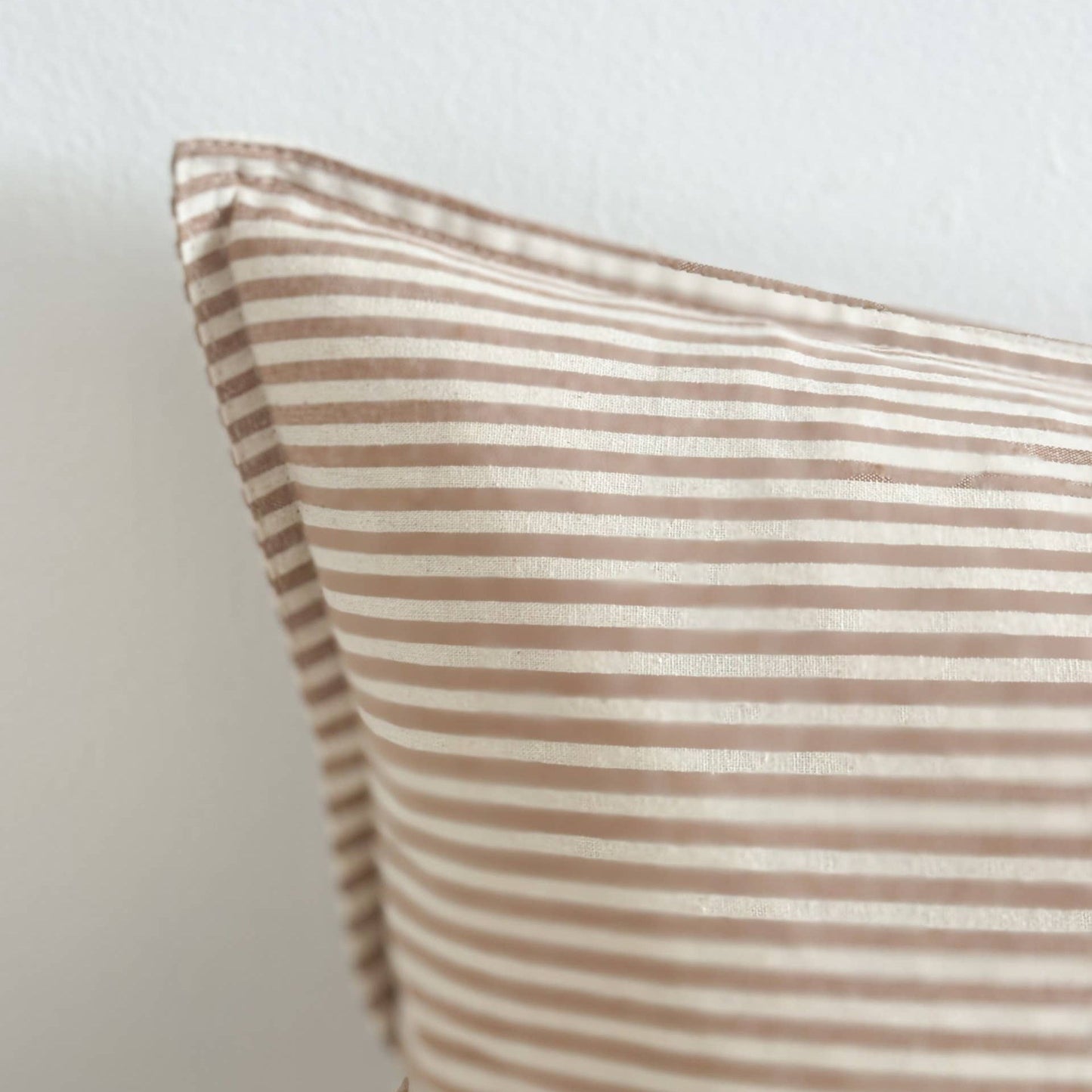 Darcy Cotton Cushion Cover 50x30cm – Brown Stripe