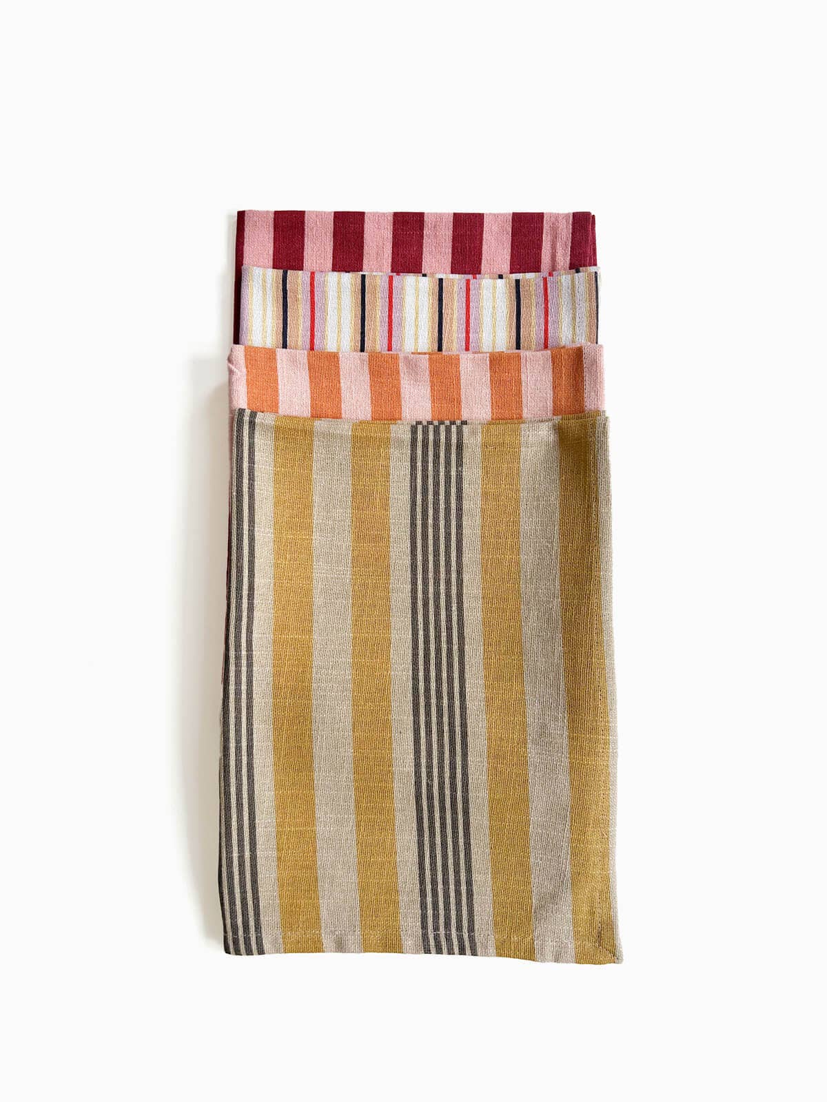 Jaipur Stripe Tea Towel, India Yellow