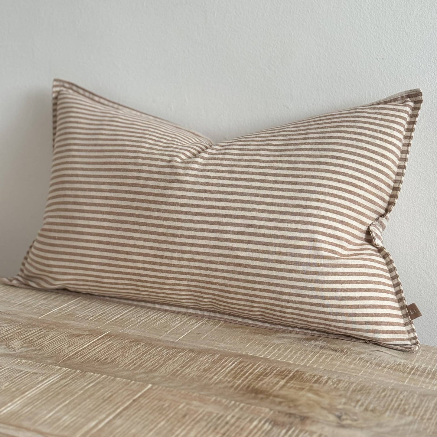 Darcy Cotton Cushion Cover 50x30cm – Brown Stripe