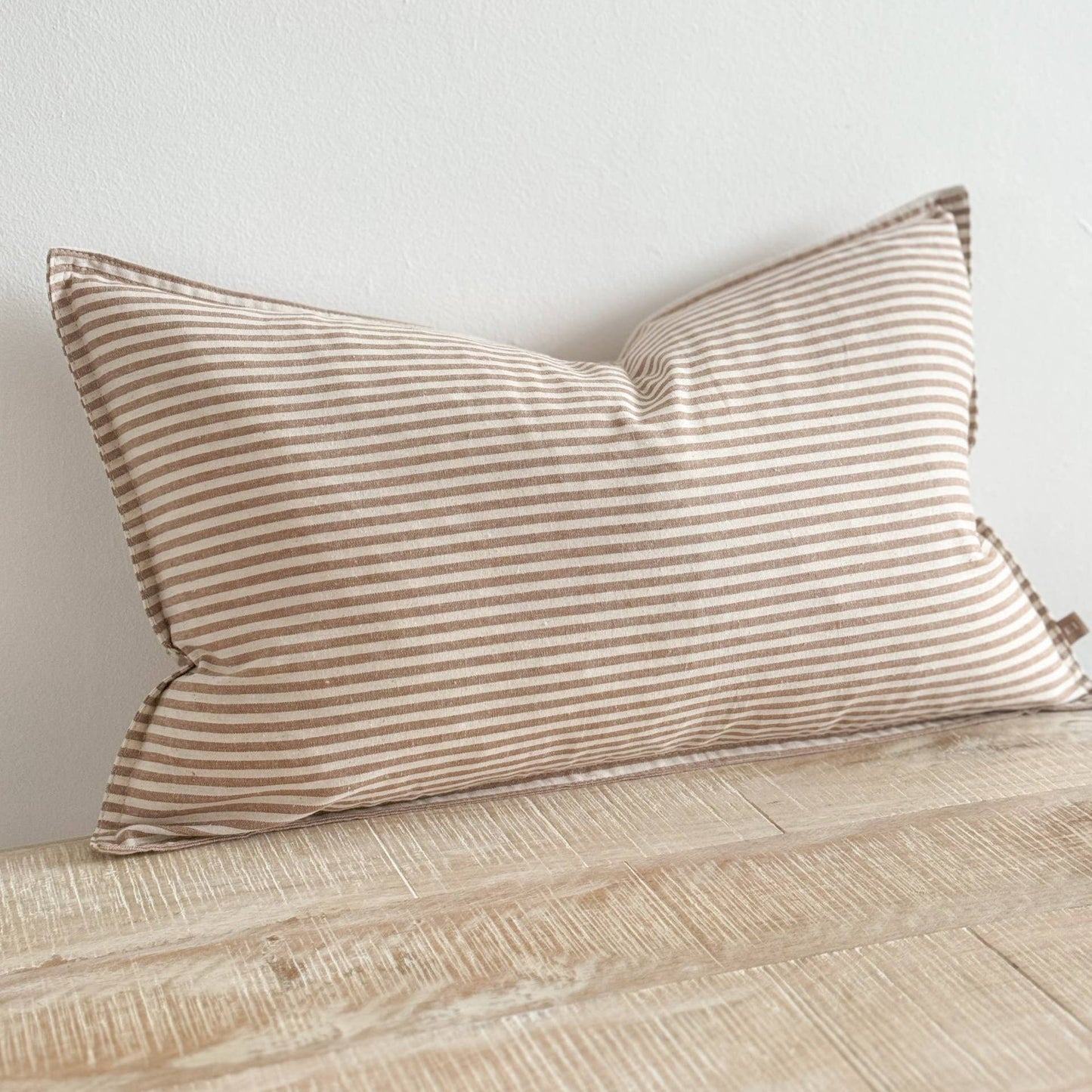 Darcy Cotton Cushion Cover 50x30cm – Brown Stripe