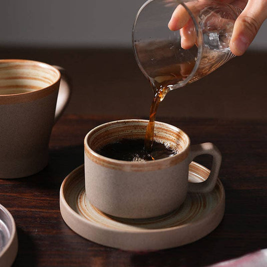 Gohobi Handmade Stoneware Black and Brown Coffee Mug