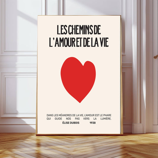 Vintage French Heart Art Print