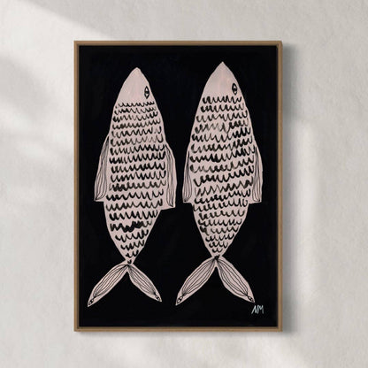 Two Fish Contemporary Art Print A3