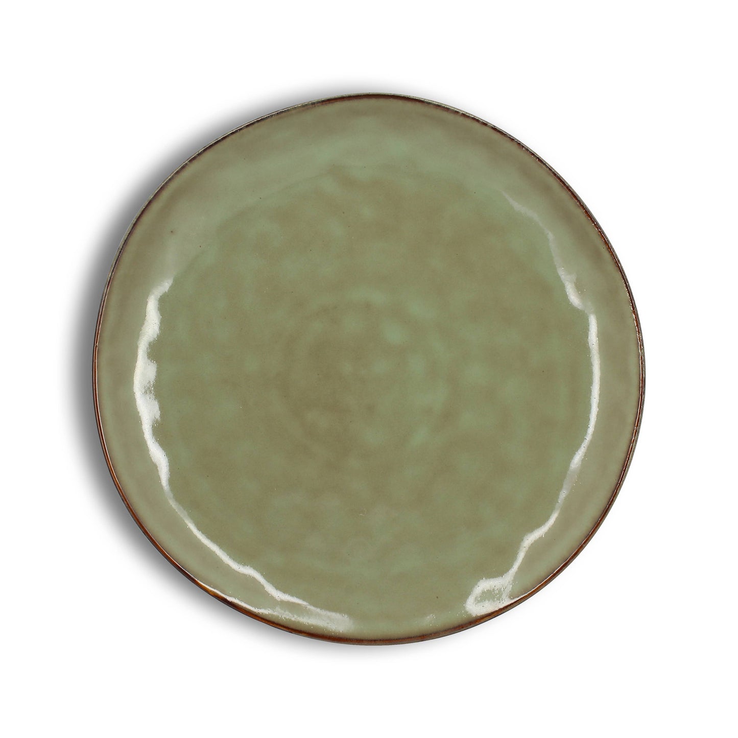 27.5cm green stoneware dinner plate BARBADE