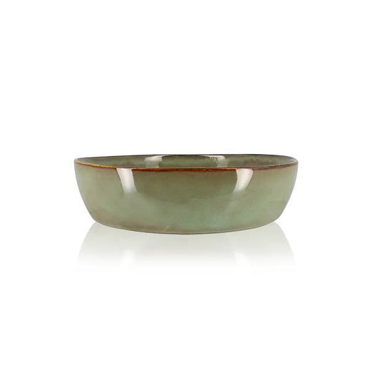 BARBADES 20cm green stoneware cup plate