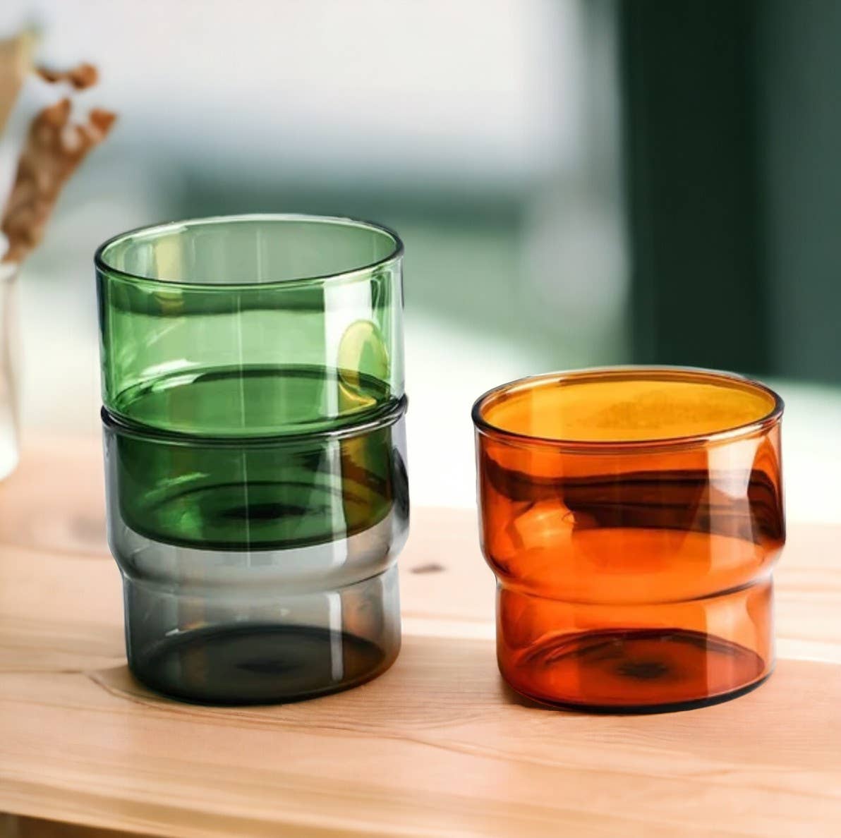 Stackable Clear Glass Water Cup