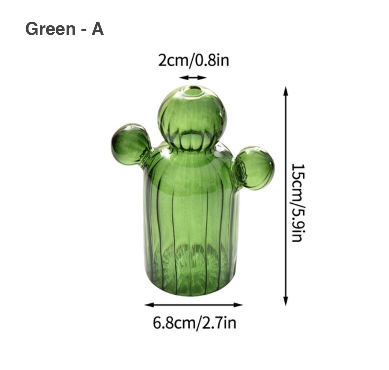 Bobble Cactus Shaped Glass Hydroponics Plant Vase