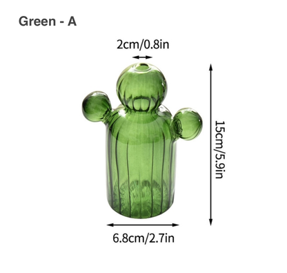 Bobble Cactus Shaped Glass Hydroponics Plant Vase