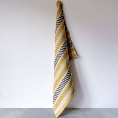 Jaipur Stripe Tea Towel, India Yellow