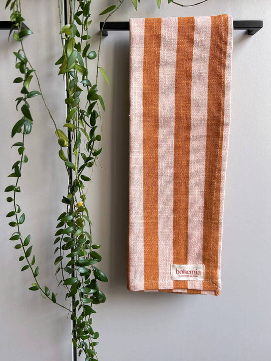 Jaipur Stripe Tea Towel, Pink City