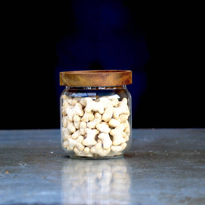 Glass Kitchen Pantry & Storage Jars with Acacia Lids