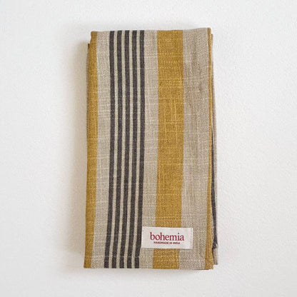 Jaipur Stripe Tea Towel, India Yellow