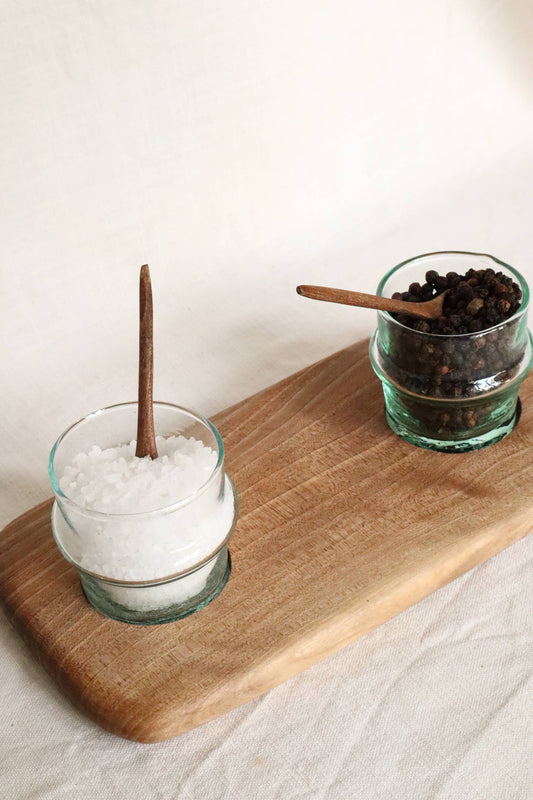 Wooden Walnut Board Serving 2 Glasses