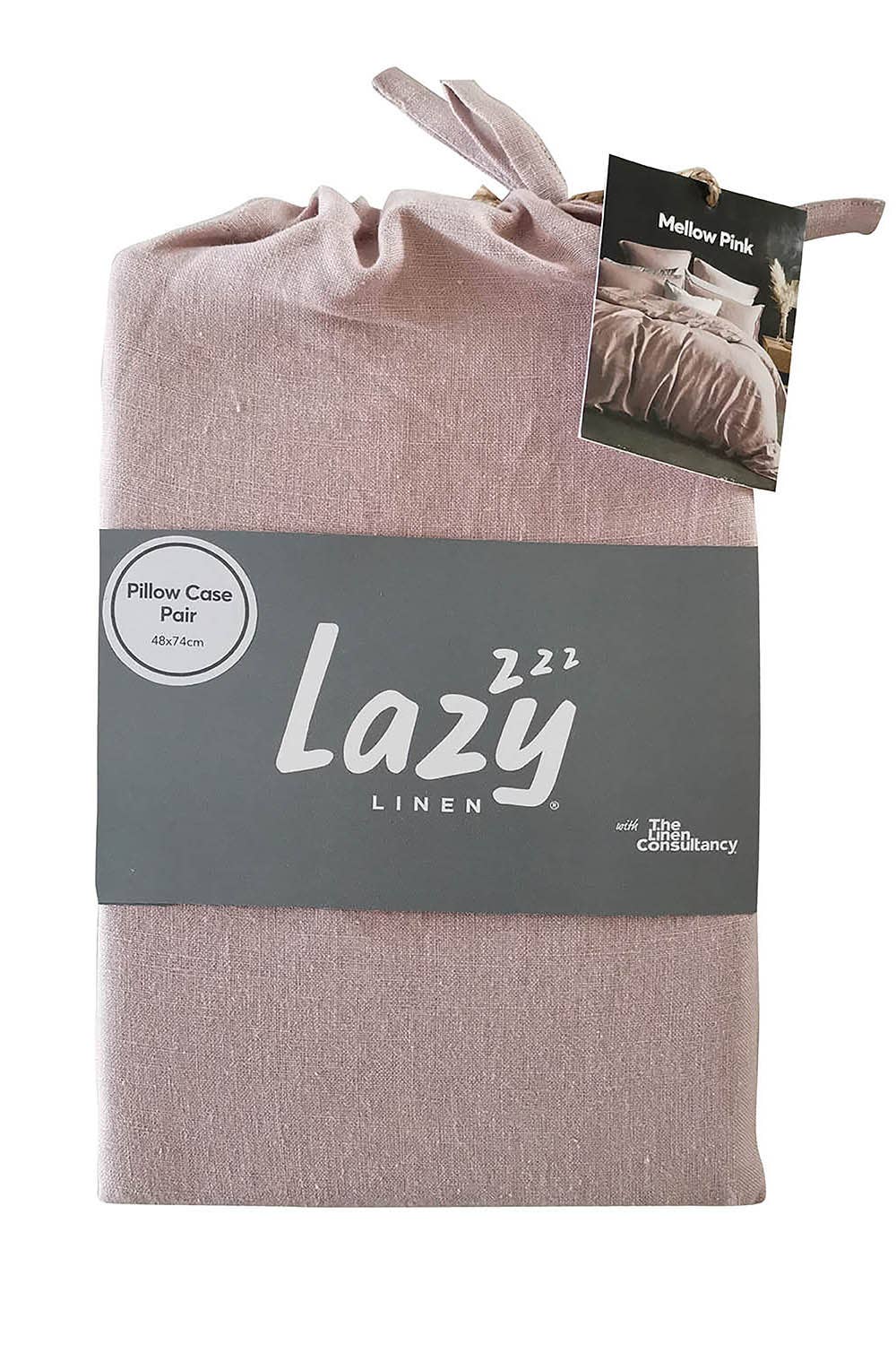 Lazy Linen Pillowcase Pair Mellow Pink