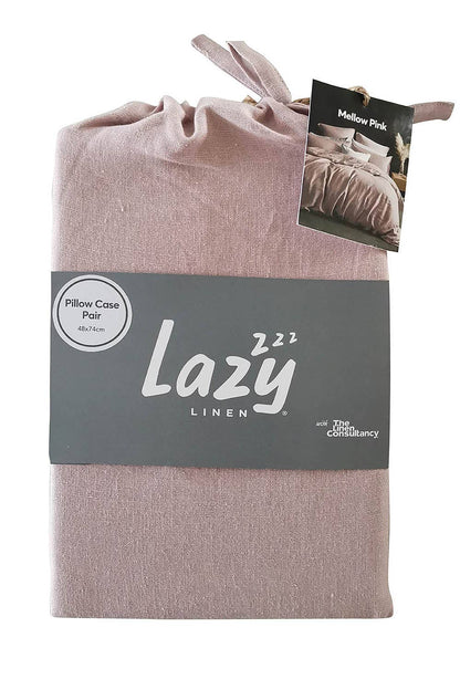 Lazy Linen Pillowcase Pair Mellow Pink