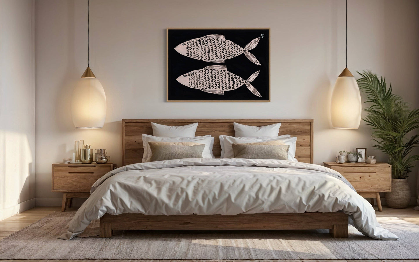 Two Fish Contemporary Art Print A3