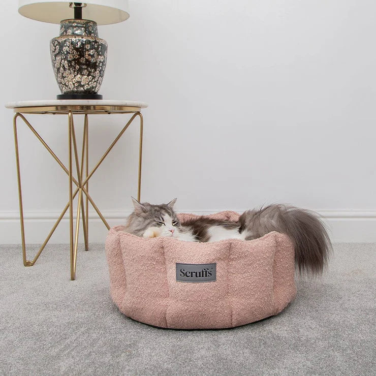 Scruffs Boucle Cat/Small Dog Bed - Blush
