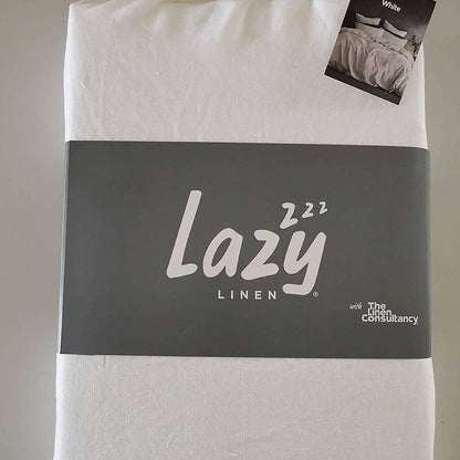 Lazy Linen Fitted Sheet White