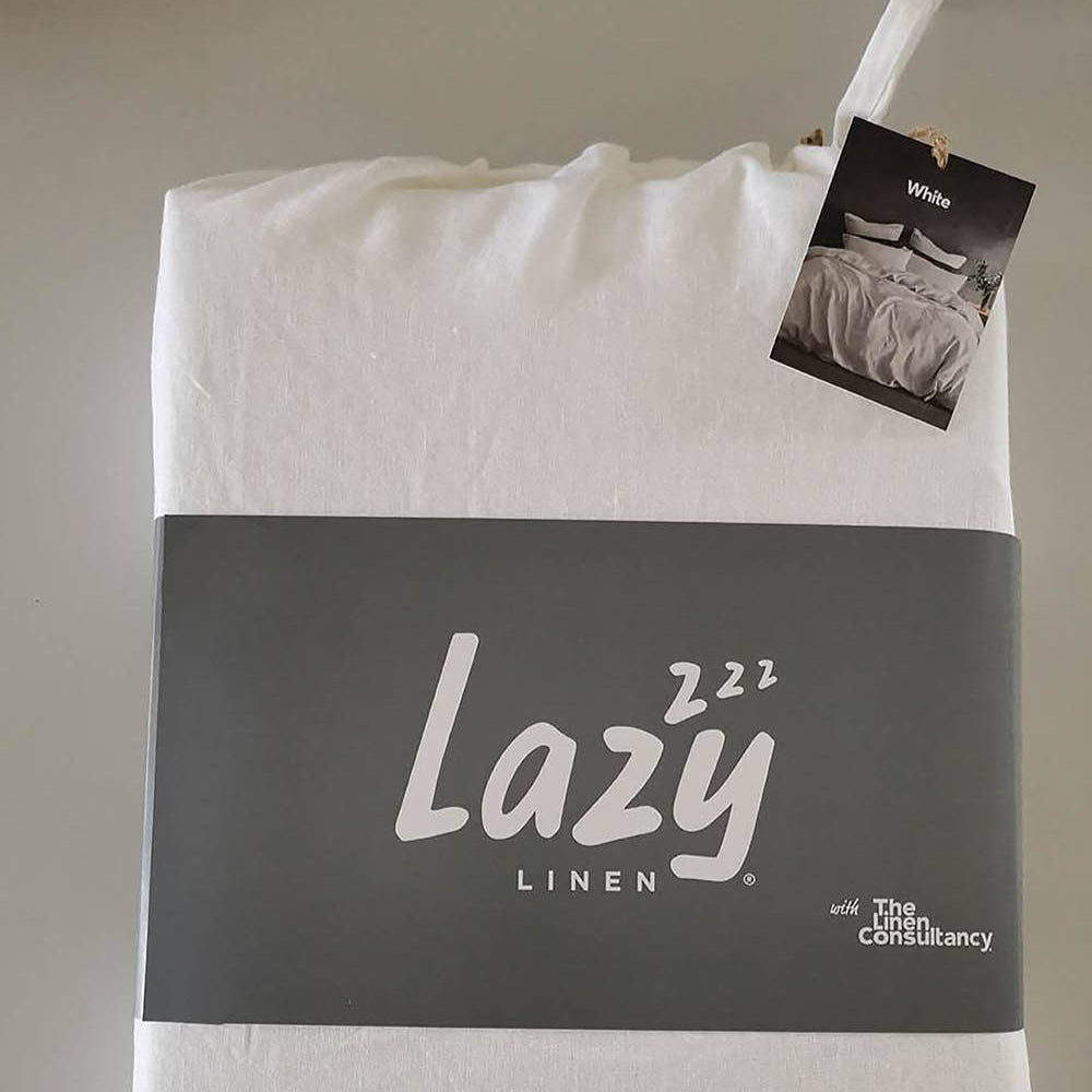 Lazy Linen Fitted Sheet White