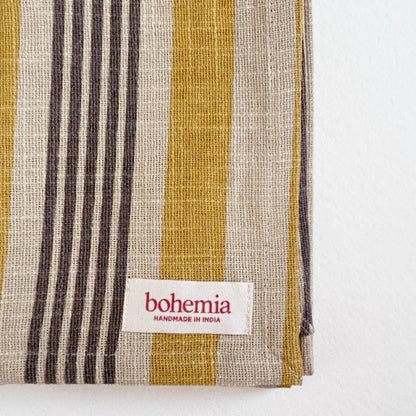 Jaipur Stripe Tea Towel, India Yellow