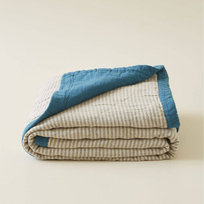 Double jeu Bedspread in Lagoon Green