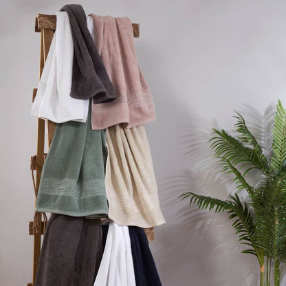 Lazy Linen 600gsm Turkish Cotton Towel With Linen Navy