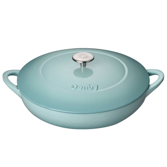 DENBY PAVILION CAST IRON 30CM SHALLOW CASSEROLE