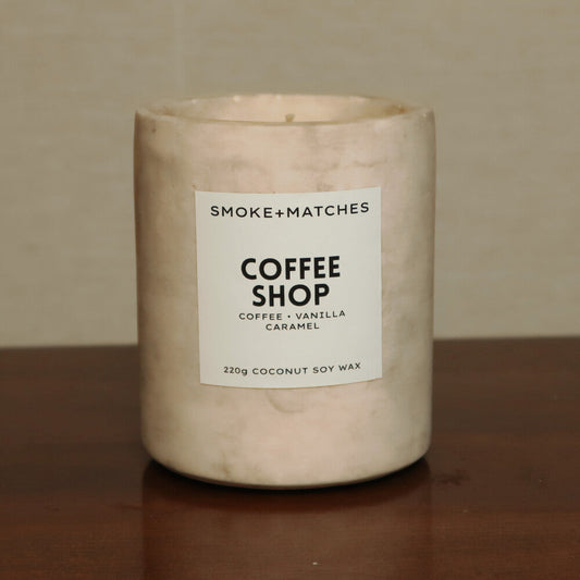 Smoke & Matches Coffee Shop Stone 220g Candle Jar