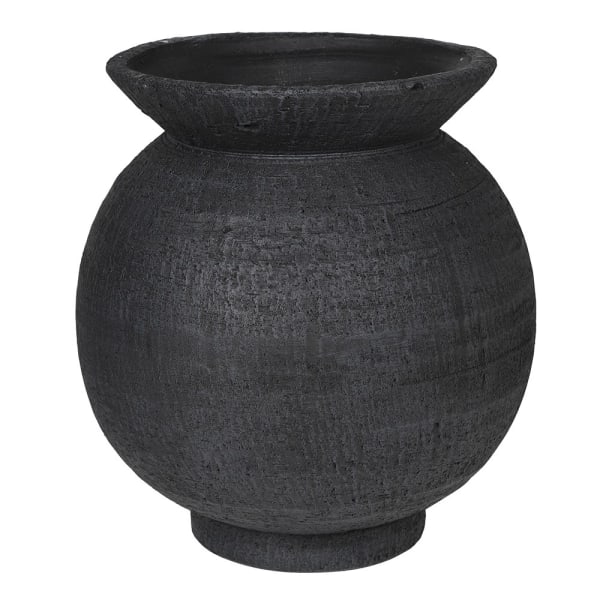 Jet Terracotta Black Vase