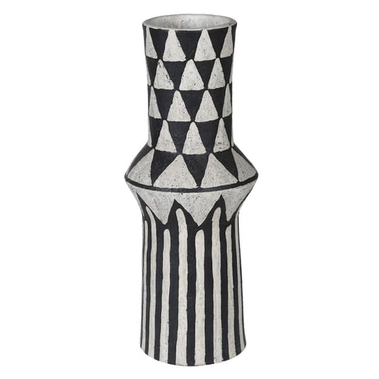 Black & White Tribal Stripe Vase