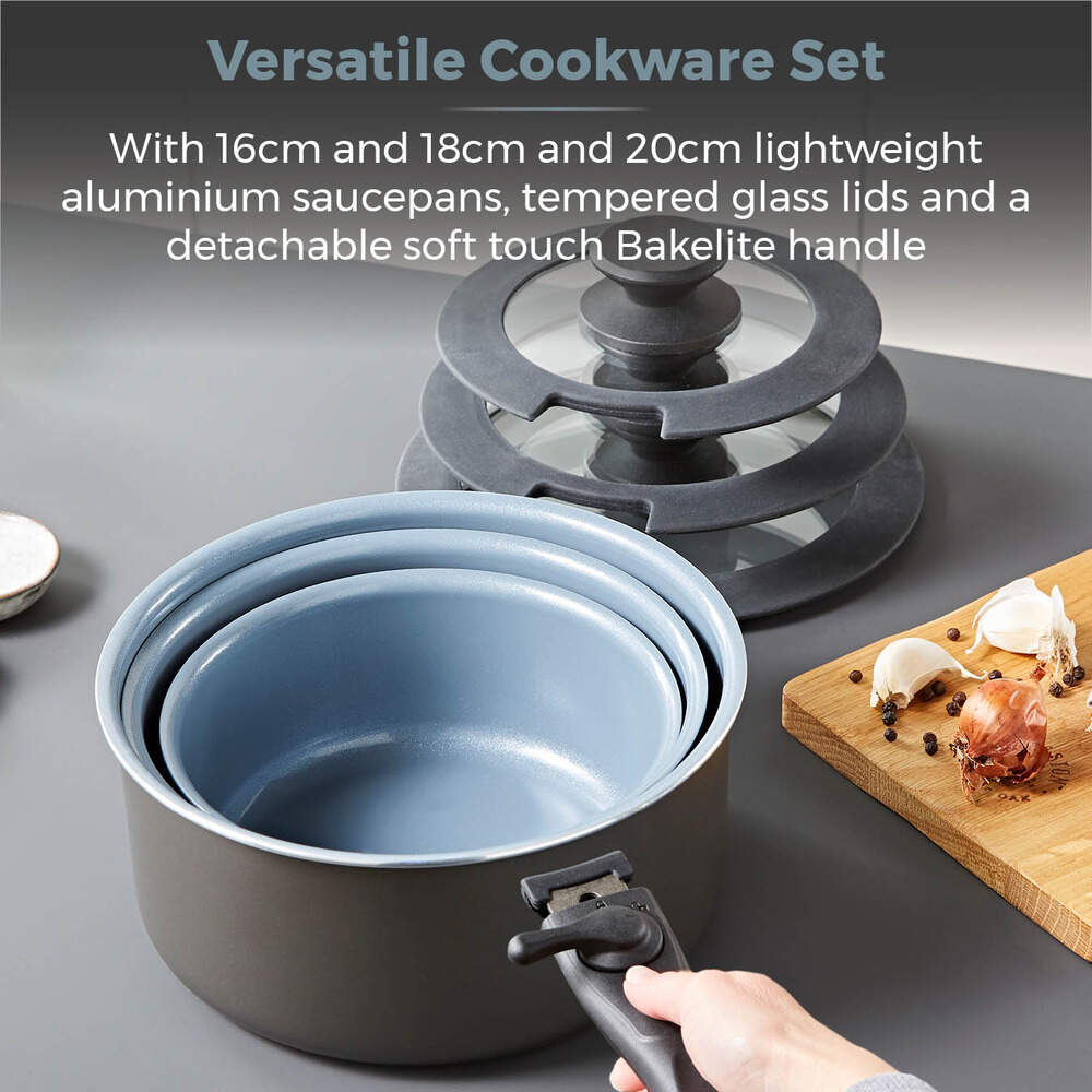 Tower Freedom Cookware Set With Detachable Handles - 7 Piece