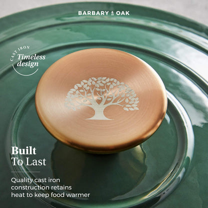 Barbary & Oak Foundry 24cm Cast Iron Casserole Pot - Green