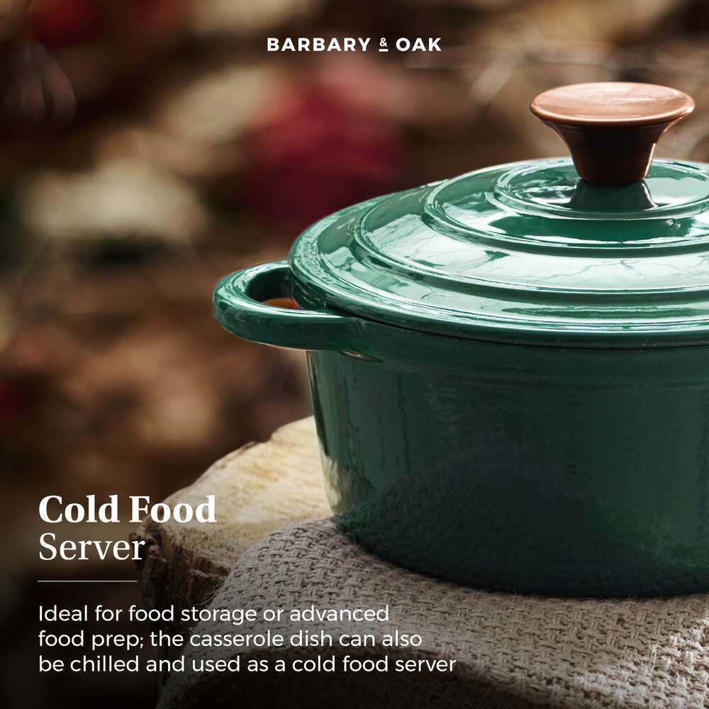 Barbary & Oak Foundry 24cm Cast Iron Casserole Pot - Green